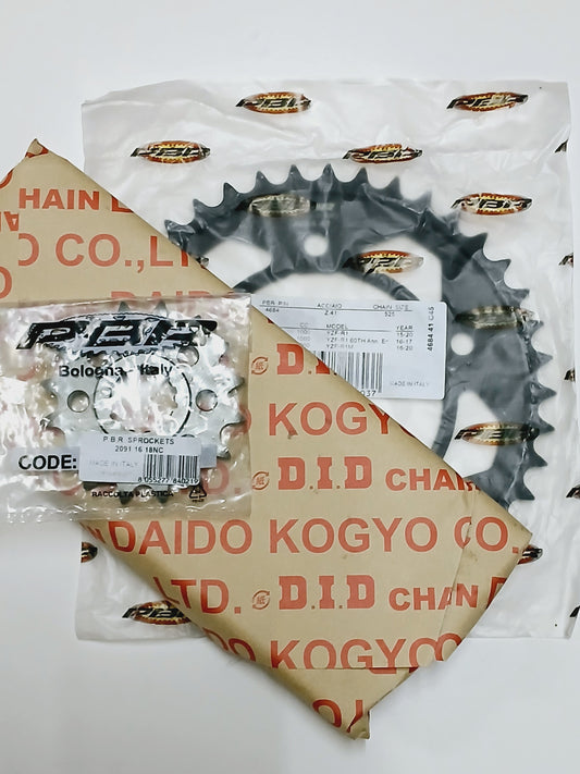 SPROCKETS KIT (DID GOLD CHAIN) FOR YAMAHA R1M (16-26)